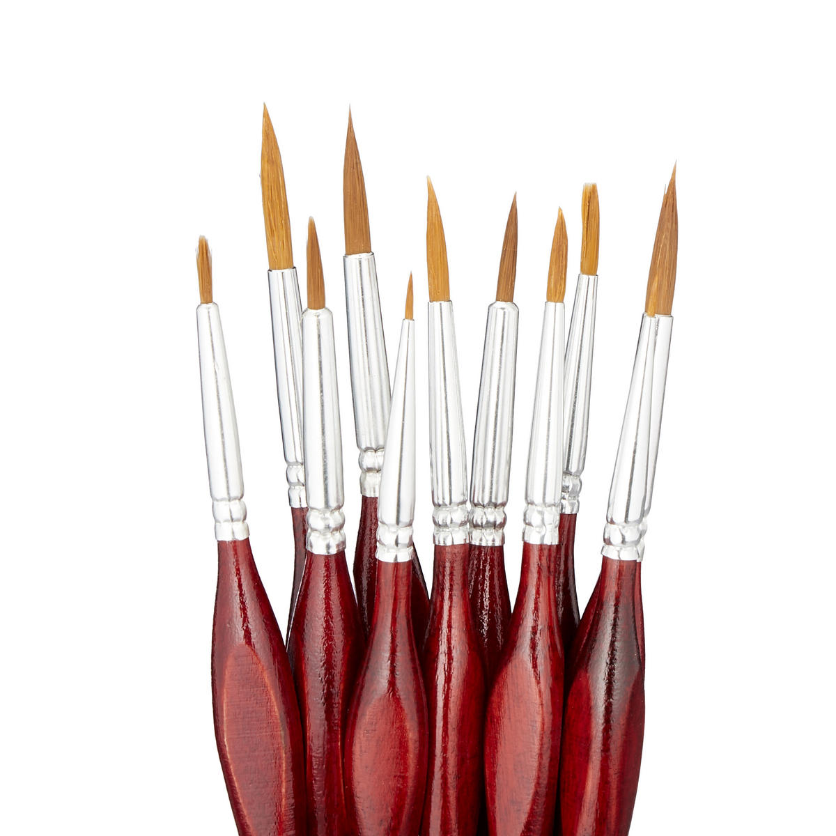 20-TLG.PINSEL-SET - Dunkelrot, Holz/Textil (1/19.5/1cm) - Relaxdays