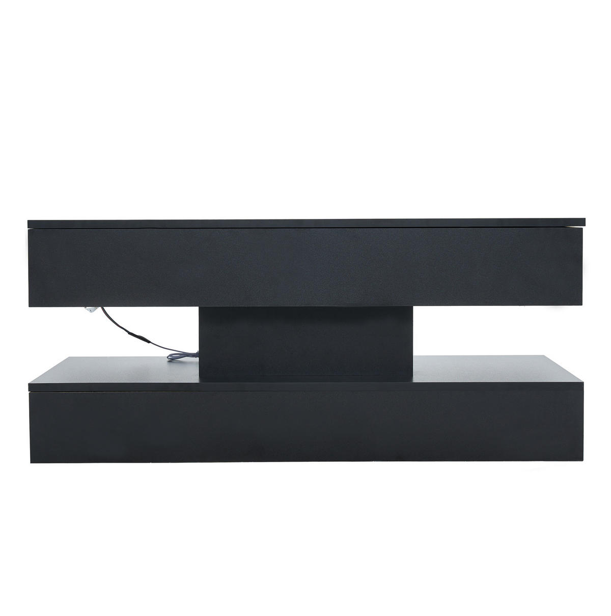 KLUB stolić 100/50/42 cm crni od iverala s LED rasvjetom podiznom pločom i utičnicama - crna, drvni materijal (100/50/42cm) - OKWISH