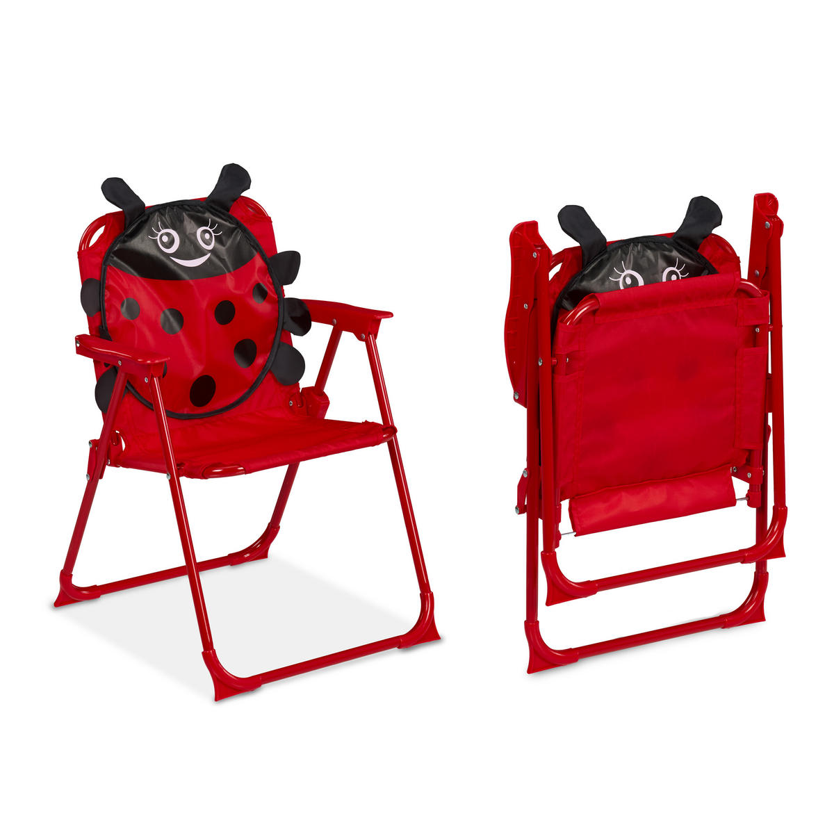 CAMPING-KINDERSITZGRUPPE - Rot, Kunststoff/Textil - Relaxdays