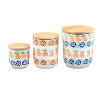 VORRATSDOSE Napoli - 3er-Set - Zitrusfrucht - Weiß, Keramik - Björn