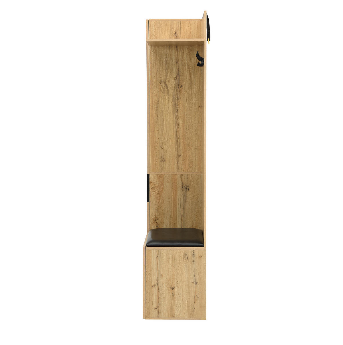 SCHUHSCHRANK aus MDF 98,5x38x191cm in Natur mit Spiegel - Naturfarben, Holzwerkstoff (98.5/191/38cm) - Modfu