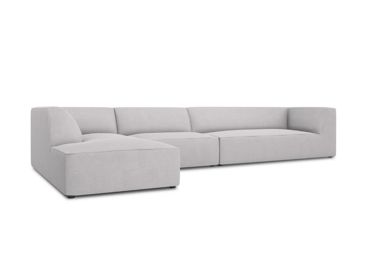 ECKSOFA links Ruby aus strukturiertem Stoff hellgrau 5 Sitzplätze - Hellgrau, Textil (180/366cm) - Micadoni