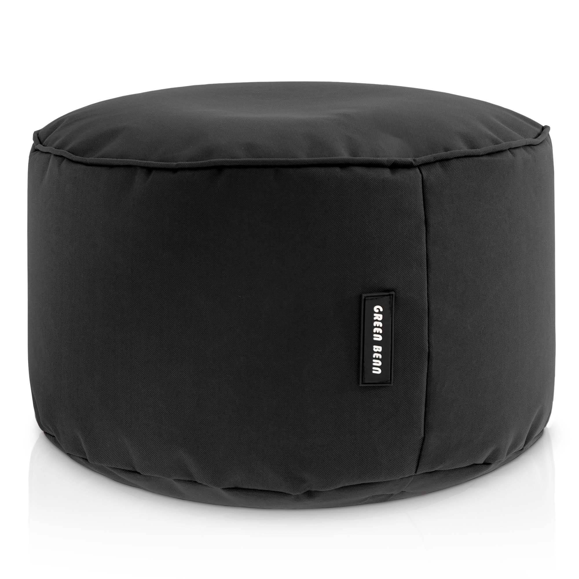 SITZSACK-HOCKER Pouf "Stay" 45x25cm - Schwarz, Textil (45/25/45cm) - Green Bean