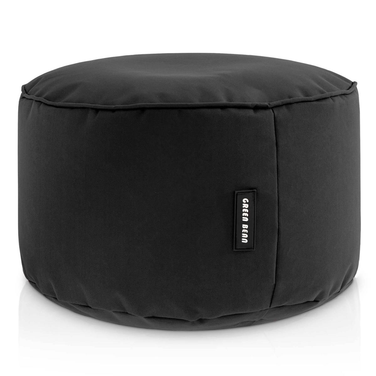SITZSACK-HOCKER Pouf "Stay" 45x25cm - Schwarz, Textil (45/25/45cm) - Green Bean