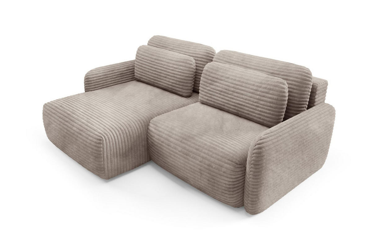 ECKSOFA Simone Mit Schlaffunktion - Braun, Holzwerkstoff/Textil (240/165cm) - Fun Möbel