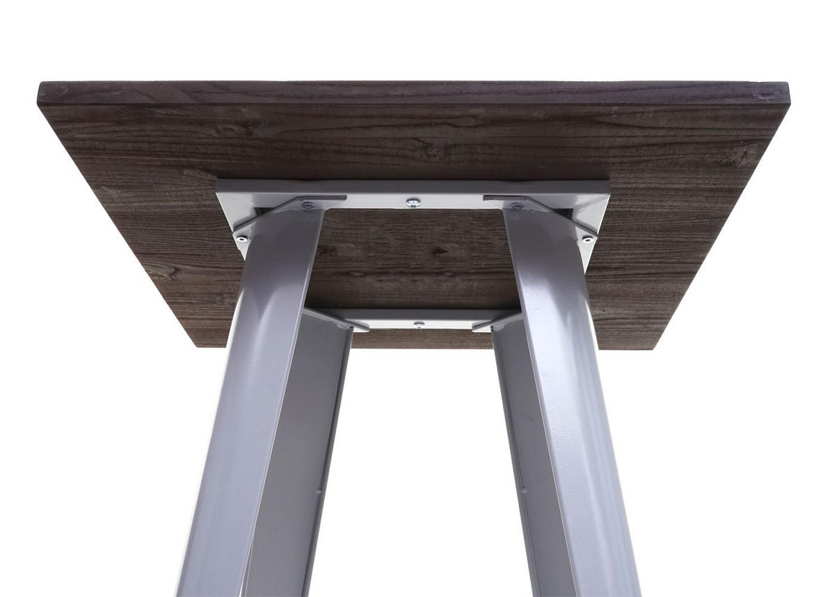 STEHTISCH INKL. HOLZ-TISCHPLATTE rechteck Grau - Grau, Holz (60/60/107cm) - MCW