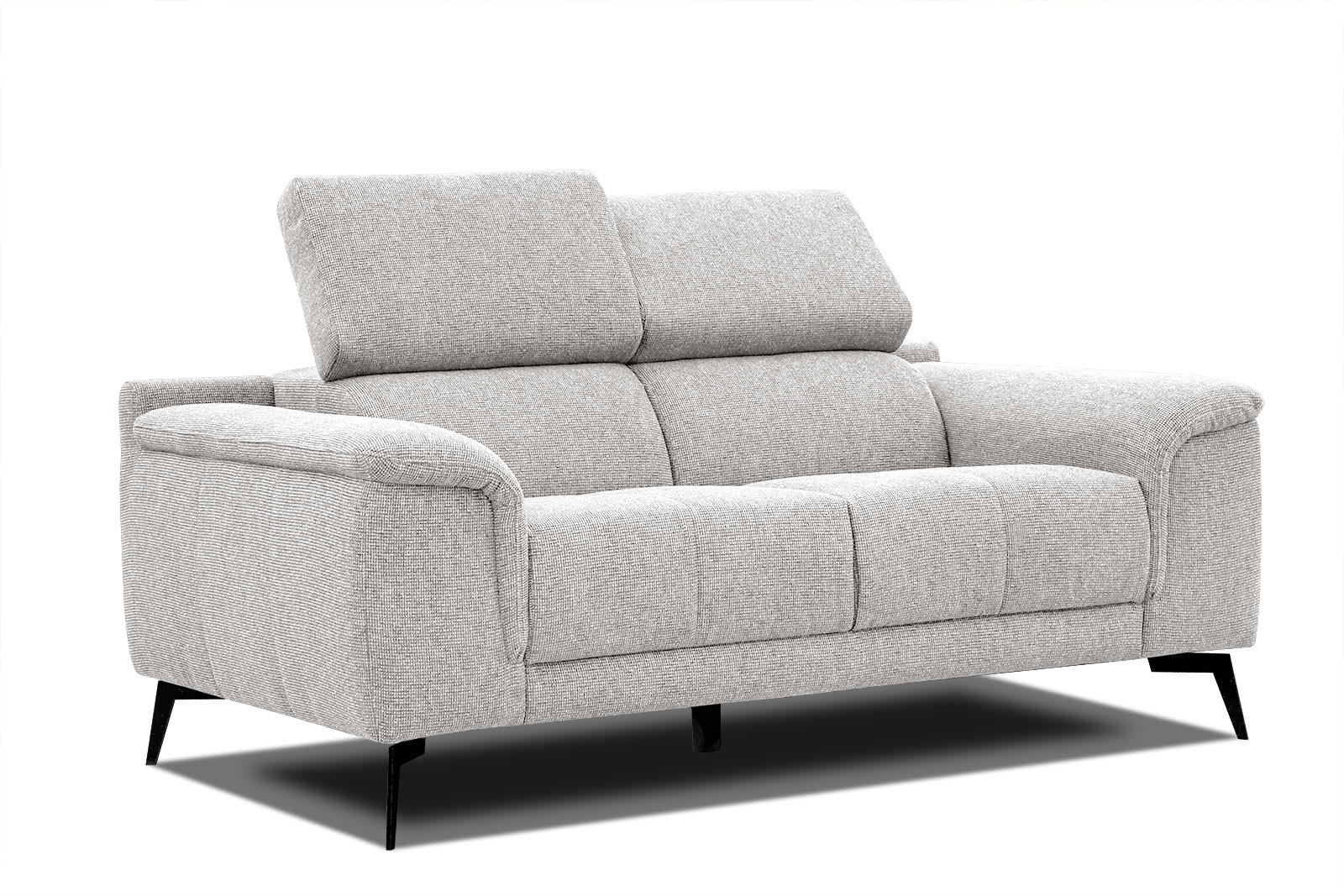 SOFA FIERO 2-Sitzer, hellgrau - Hellgrau/Schwarz, Holzwerkstoff/Textil (170/82/103cm) - Courtois Laville