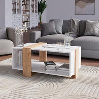 COUCHTISCH Aven Weiß/Goldkraft Eiche 91.5 x 52 cm - Honigeiche/Weiß, Holzwerkstoff (52/91.5/42.1cm) - Vicco