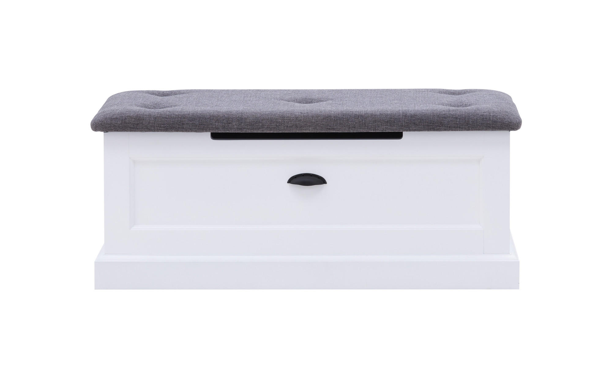 SITZBANK Galineo 100 / 42 / 41cm weiß - Weiß/Grau, Holz/Holzwerkstoff (100/41/42cm) - Feldmann-Wohnen