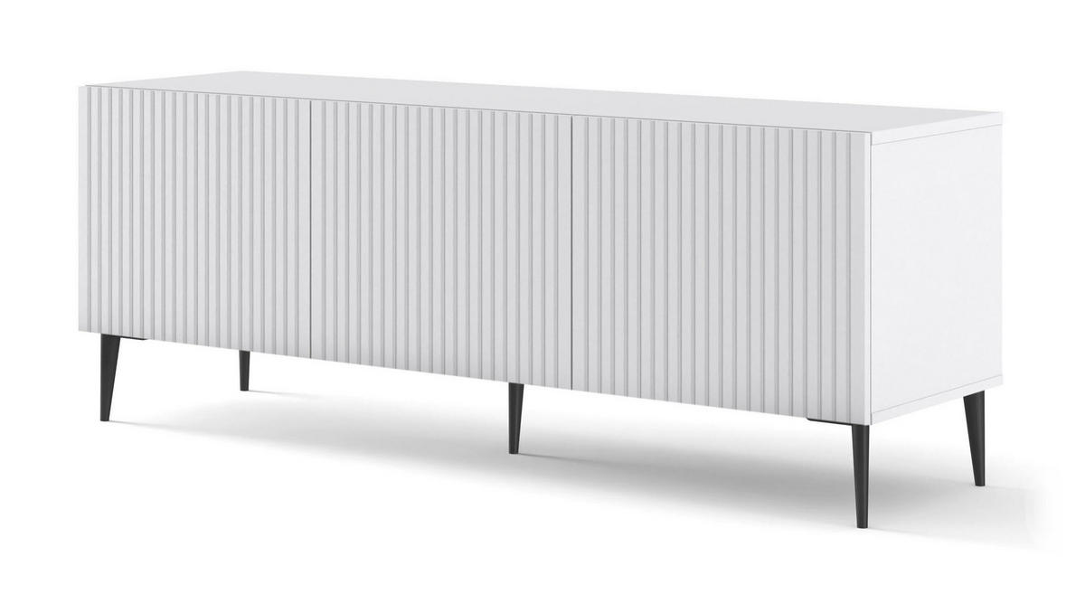 TV-LOWBOARD WEIß - Schwarz/Weiß, Holzwerkstoff (150/56/42cm) - FURNLUX