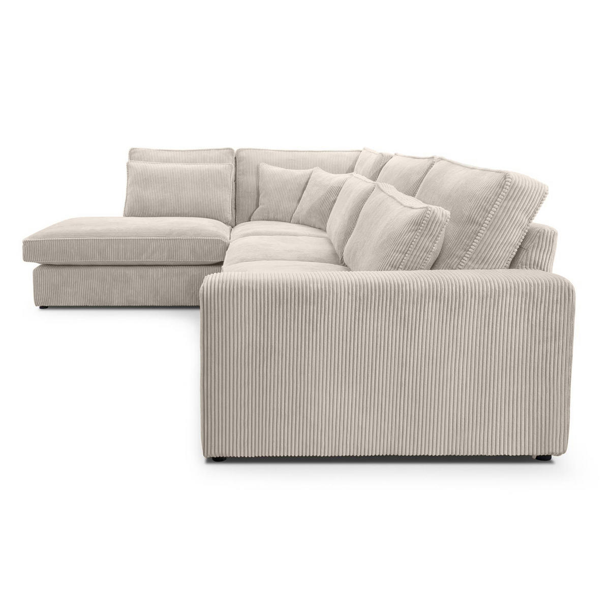 ECKSOFA Parma ohne Schlaffunktion beige links - Beige/Schwarz, Textil (314/224cm) - Beautysofa
