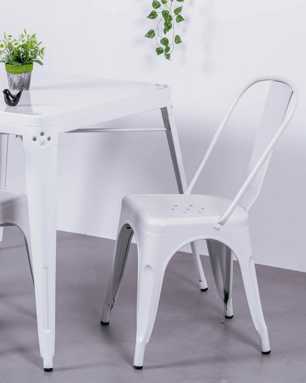 STÜHL-SET 4 Stück Metall Weiß - Weiß, Metall (44/85/55cm) - Nest Dream
