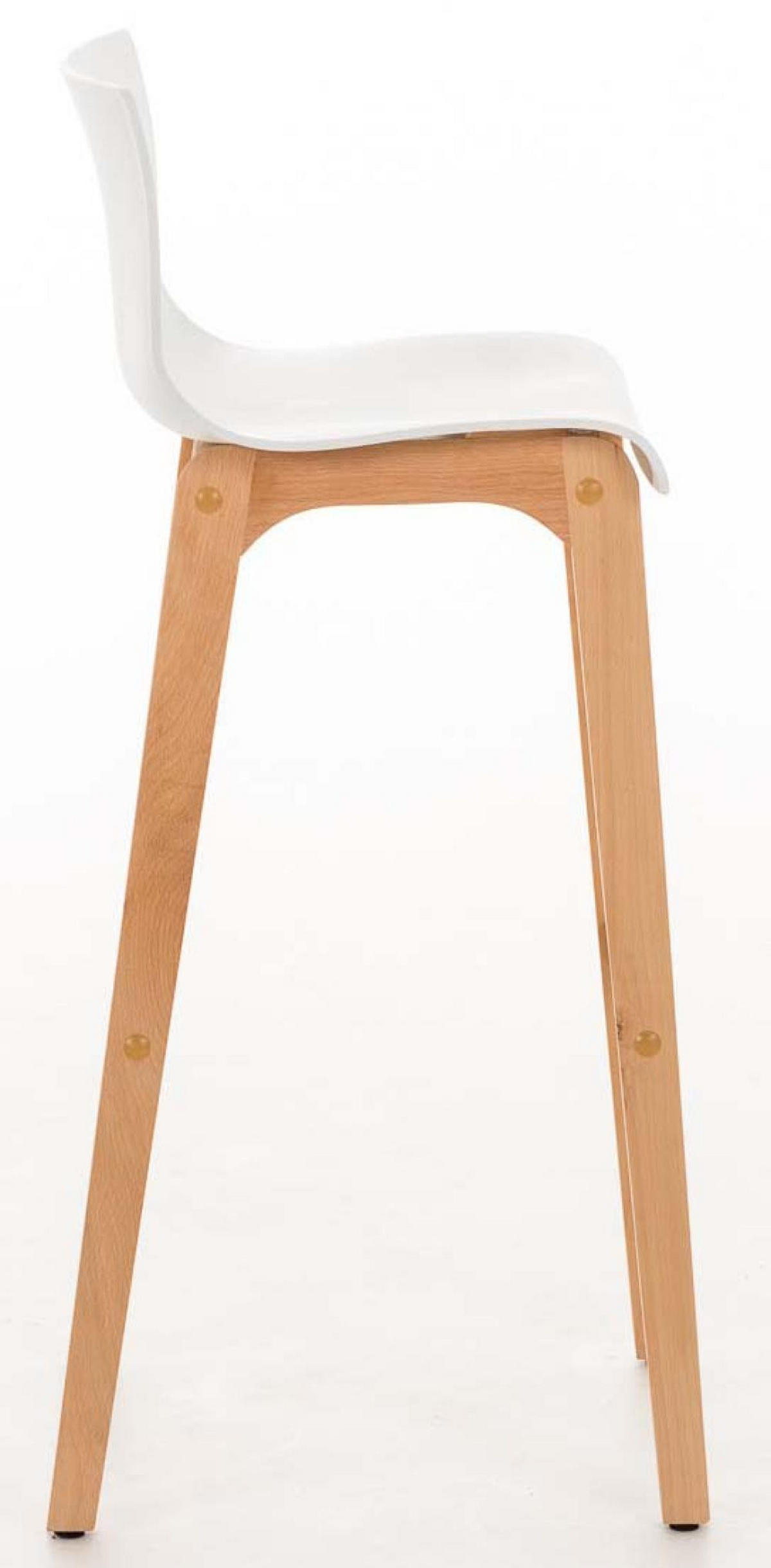 BARHOCKER 2er Set Holz weiß - Eukalyptusholzfarben/Weiß, Holz (41/101/46cm) - CLP