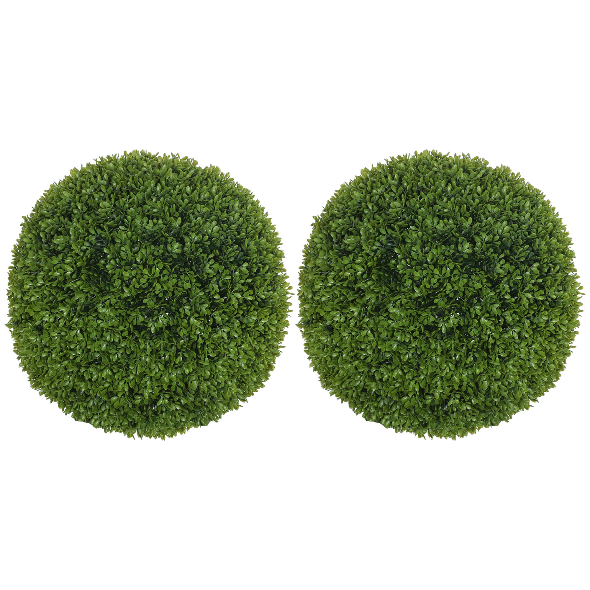 KÜNSTLICHE BUCHSBAUMKUGEL 2er Set, 40 cm - Waldgrün, Kunststoff (40cm) - HOMCOM