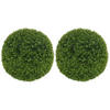 KÜNSTLICHE BUCHSBAUMKUGEL 2er Set, 40 cm - Waldgrün, Kunststoff (40cm) - HOMCOM