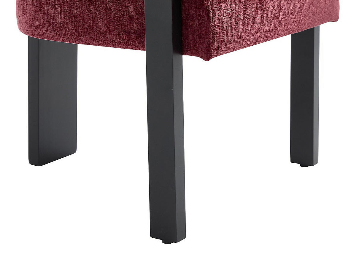 STUHL - 64 cm x 60 cm - holz - schwarz, bordeaux Livelia - Schwarz, Textil (64/78/60cm) - Vente-Unique