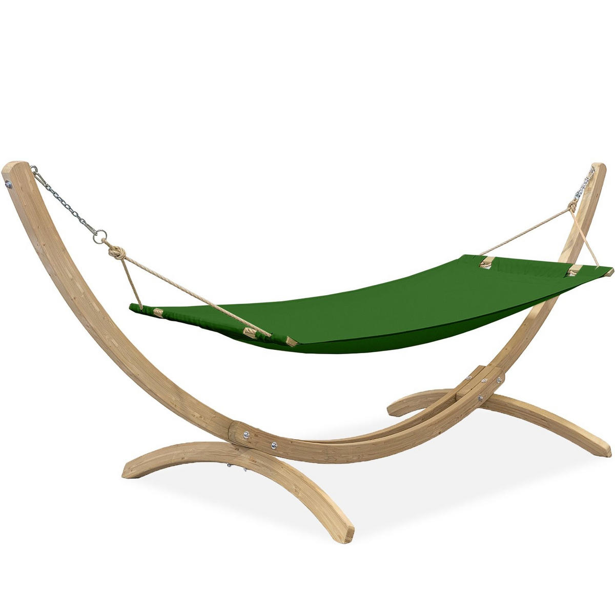 HÄNGEMATTE mit Gestell CORRELO ,Grün - Grün, Holz/Textil (395/143/145cm) - KONSIMO®