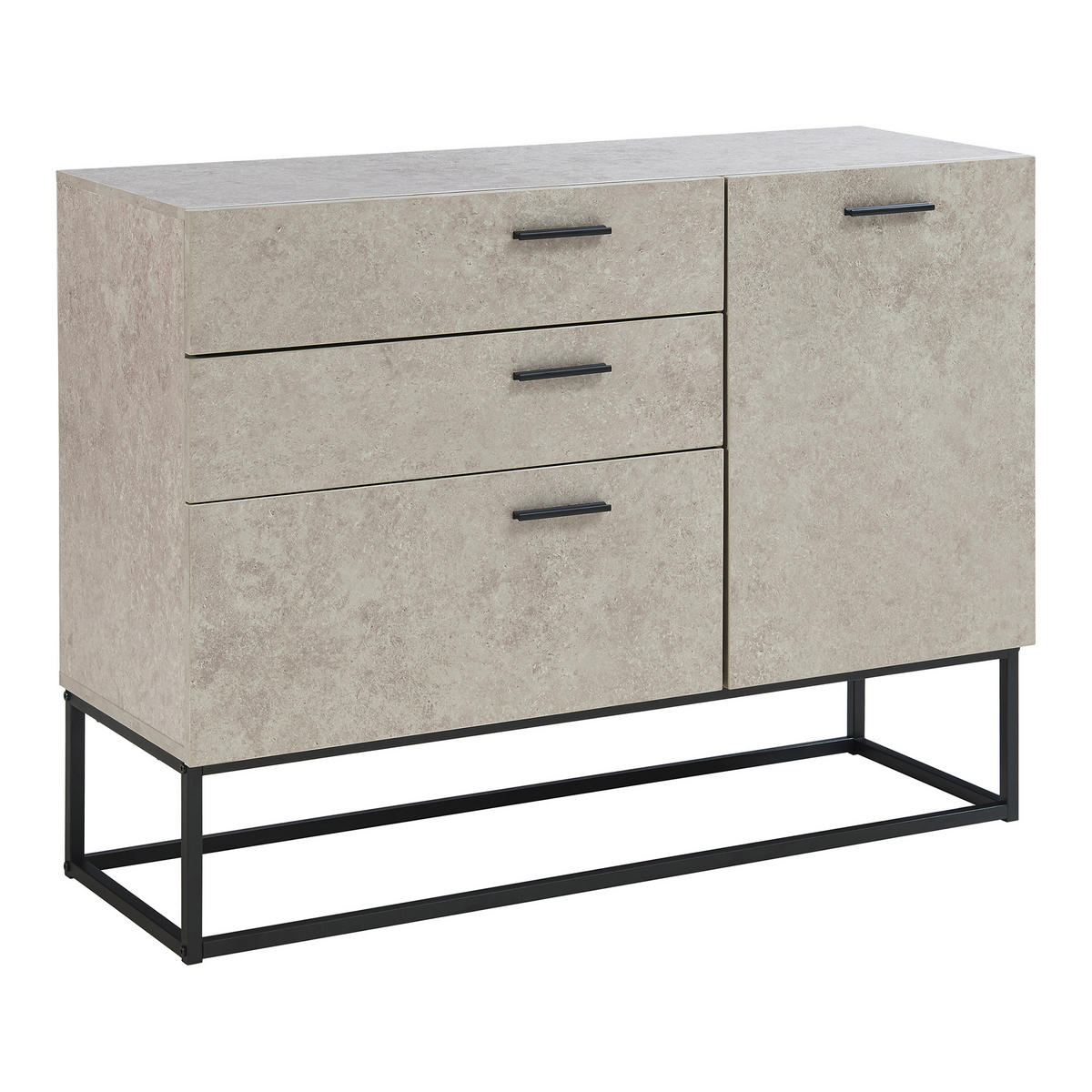 SIDEBOARD Lavangen - Schwarz/Grau, Holzwerkstoff/Metall (100/75/35cm) - [en.casa]
