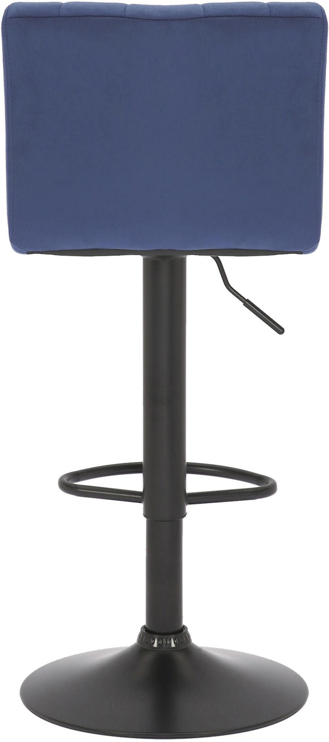 BARHOCKER 2er Set Samt blau - Blau, Textil/Metall (41/87/49cm) - CLP