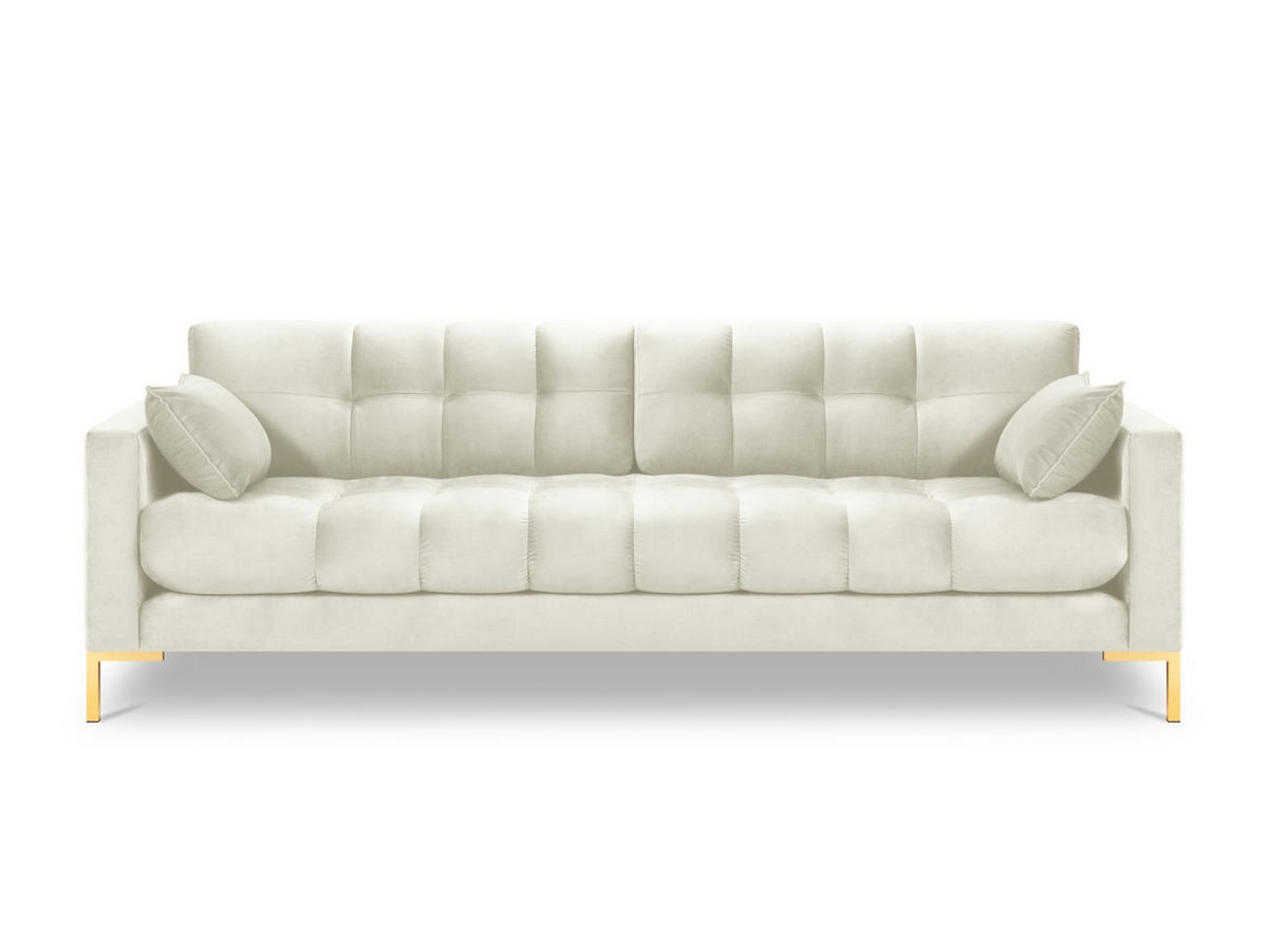 SOFA Mamaia aus Samt leichtes beige 4 Sitzplätze - Creme, Textil (92/75/217cm) - Micadoni