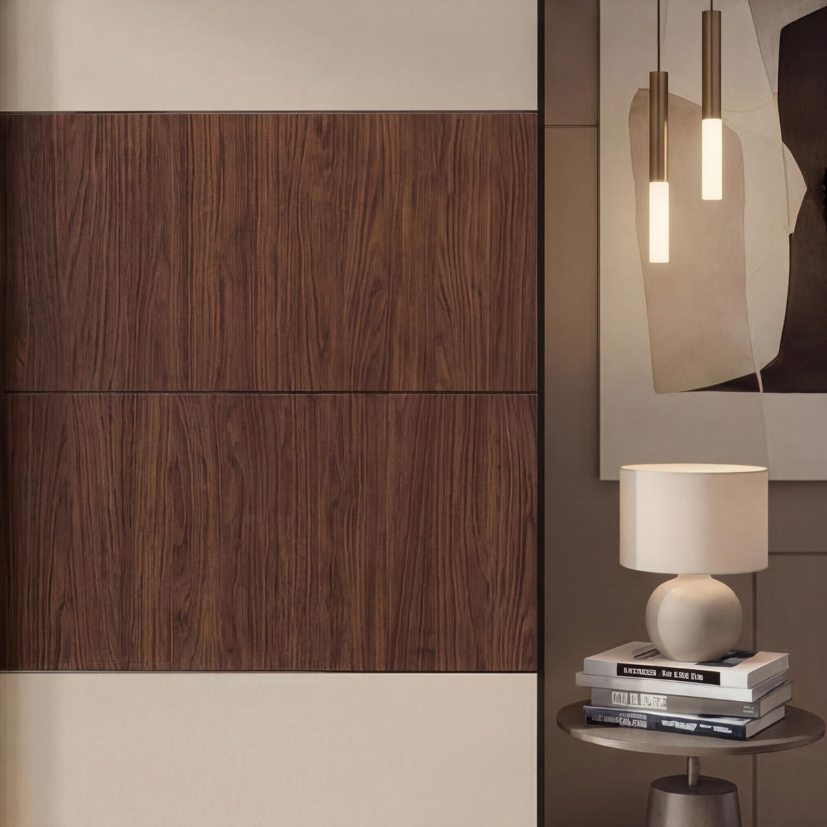 KLEIDERSCHRANK CORTINA - Beige/Braun, Holzwerkstoff (200/216/60cm) - Meblini