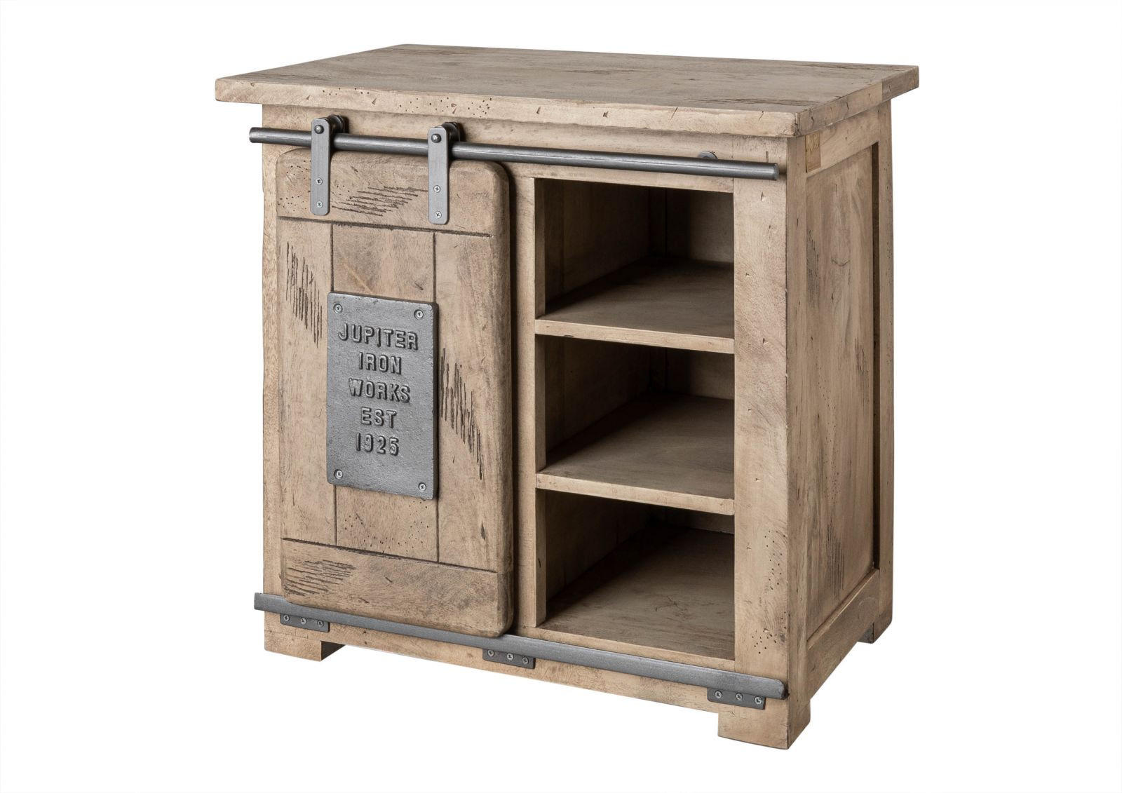 KOMMODE Mango 70x45x70 whitewash lackiert RAILWAY #324 - Beige, Holz (70/70/45cm) - Massivmoebel24