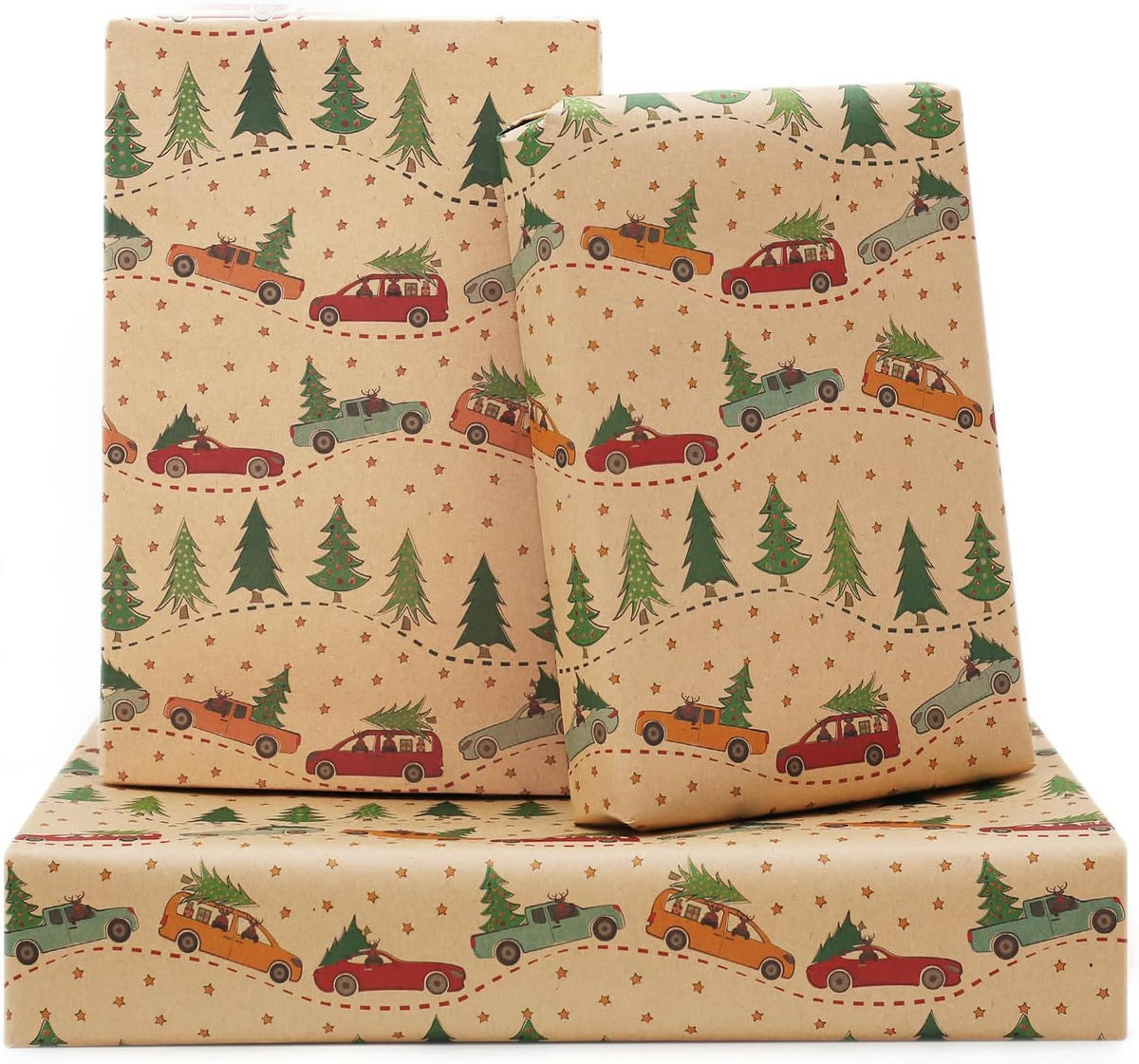 GESCHENKPAPIER – Weihnachts-Geschenkpapier – 43 x 300 cm – Braun - Braun, Papier (4/4/43cm)