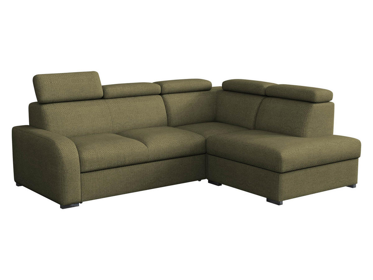 ECKSOFA Oslo 2rRLXp, Seite: Rechts 2R+R+LXP - Silberfarben/Grün, Holz/Textil (250/200cm) - MIRJAN24