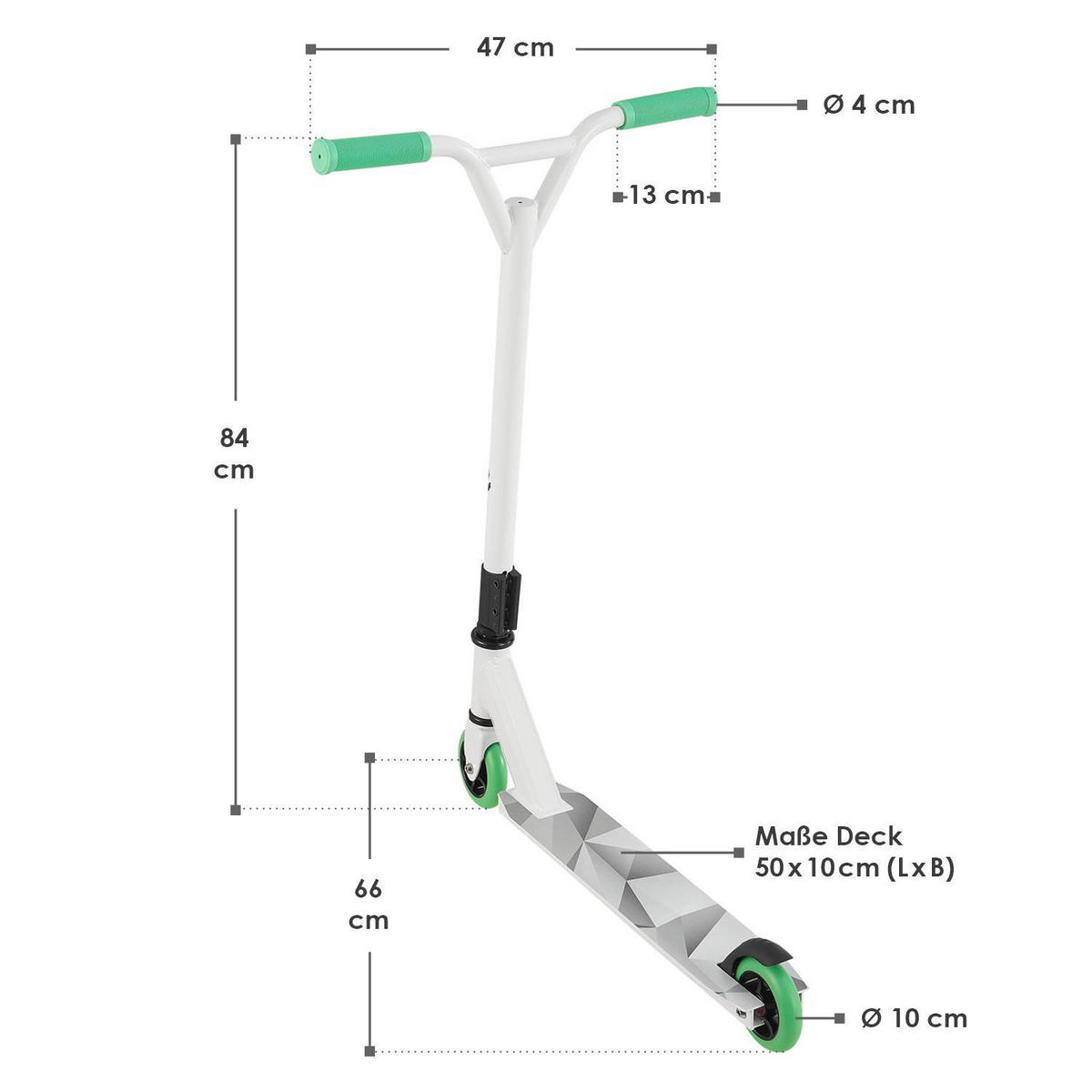 STUNTSCOOTER Futuristic - Weiß, Metall (66/47/84cm) - Artsport