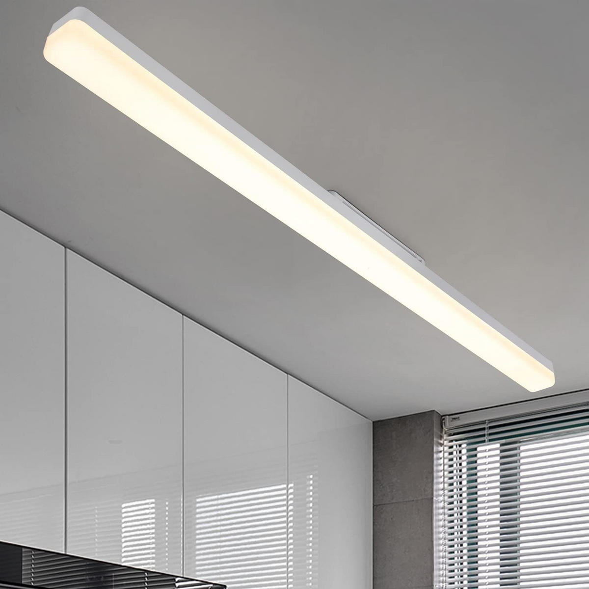 LED-DECKENLEUCHTE Diederich 90/4.5/5 cm - Weiß, Kunststoff (90/4.5/5cm) - Nettlife