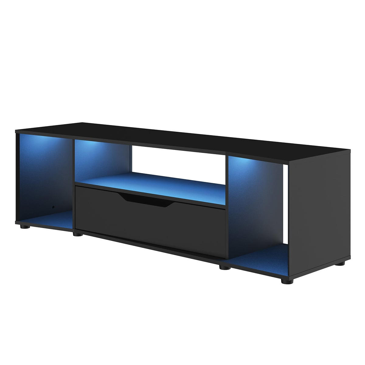 Calicosy Tv-Gamer-Hack-Möbel Schwarz 45x48x198 cm