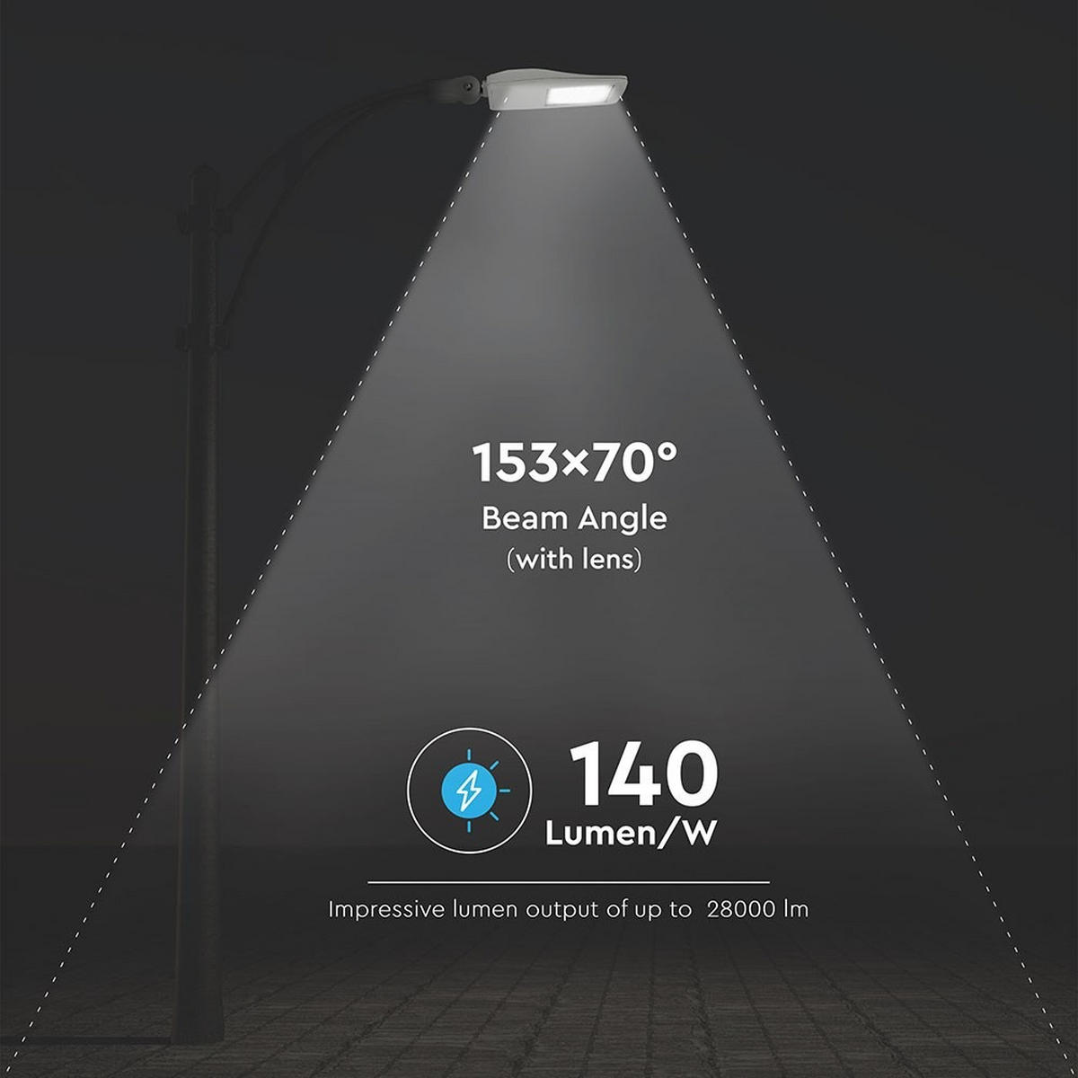 STRASSENLEUCHTE VT-202ST, LED, Aluminium, Grau, Dimmbar - Grau, Metall (8.5/30/74.8cm)