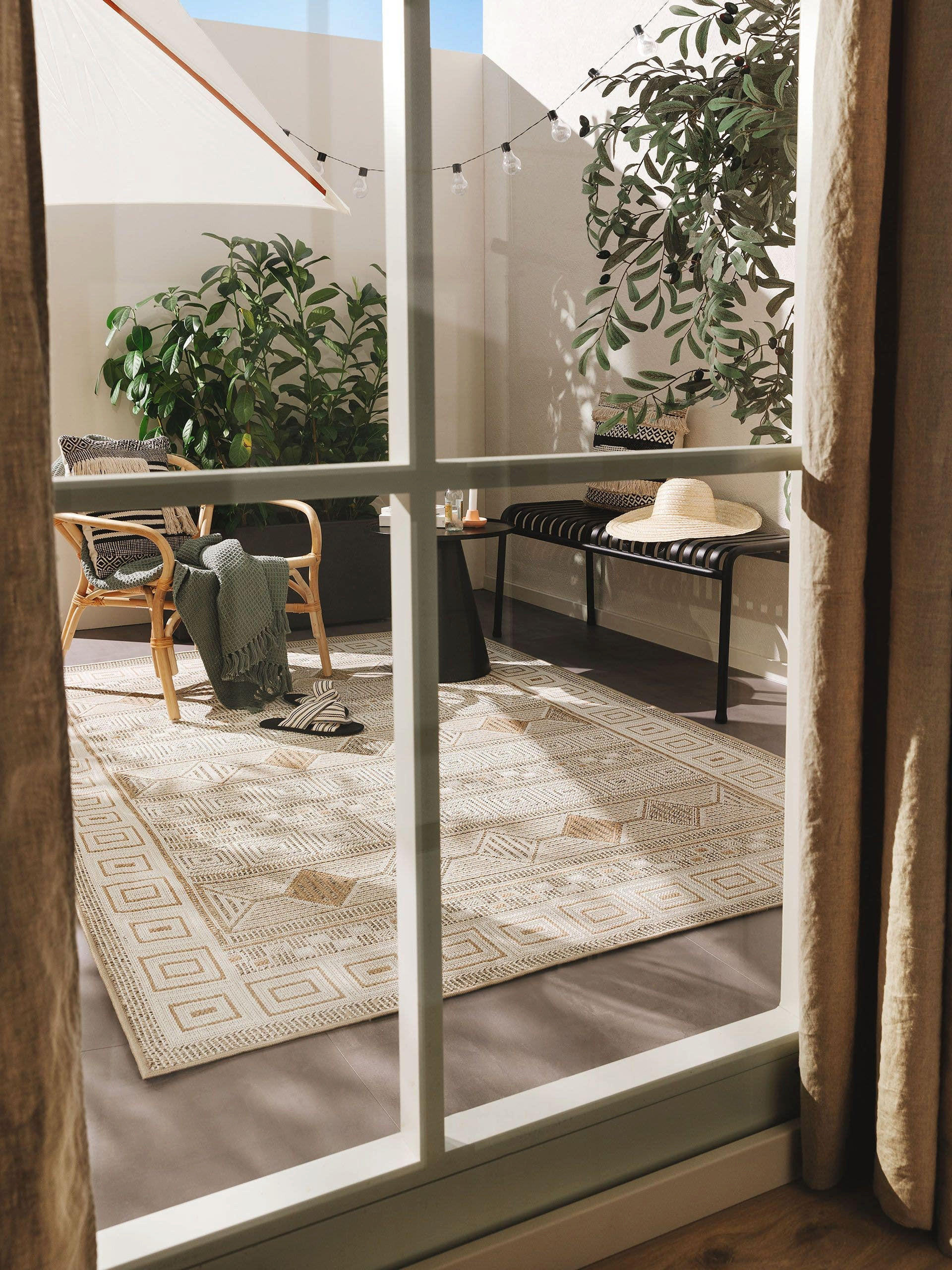 OUTDOORTEPPICH Andora Cream/Beige 80x150 cm - Creme, Textil (80/150cm) - benuta Pop