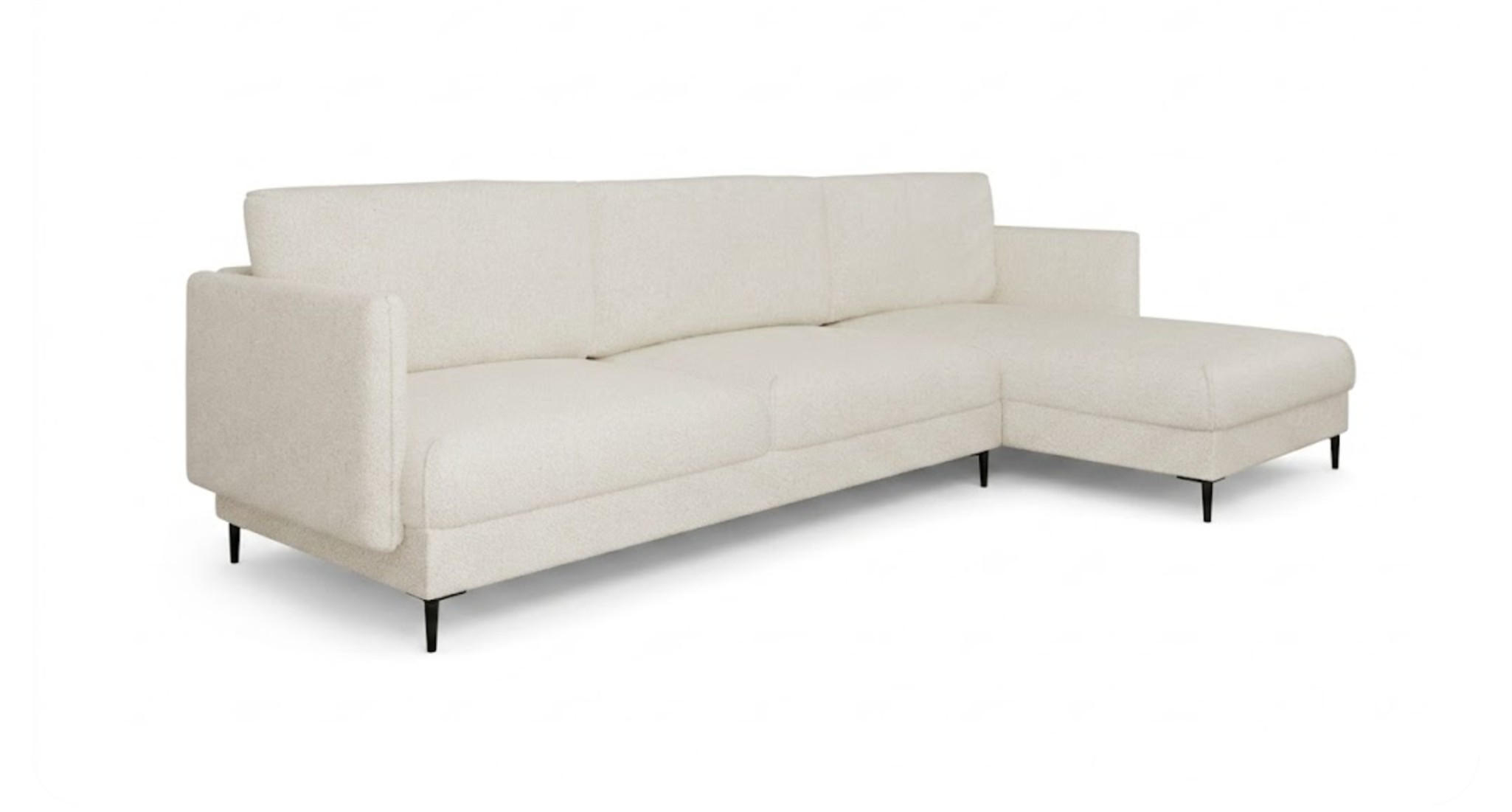 ECKSOFA Helmer Max In Stoff Baloo - Weiß, Holzwerkstoff/Textil (323/164cm) - Fun Möbel