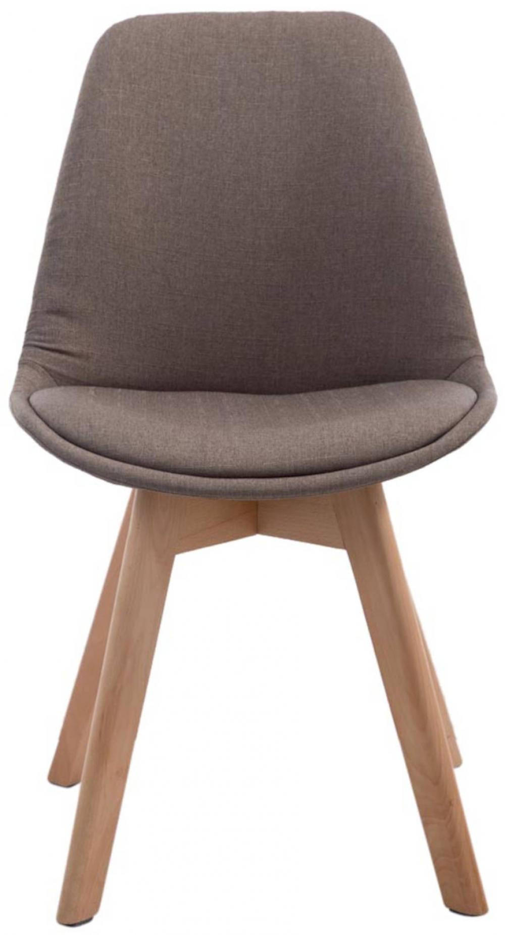 STUHL 4er Set Stoff taupe - Taupe/Eukalyptusholzfarben, Holz/Textil (48/84/55cm) - CLP