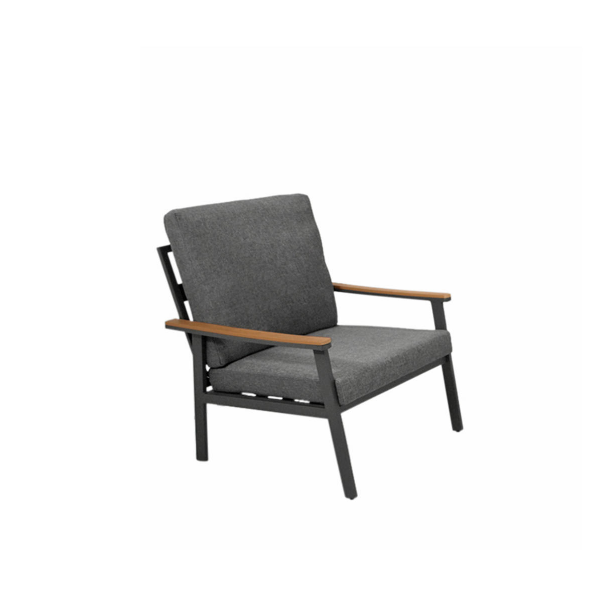 LOUNGESET Tamworth - Ecksofa und Loungetisch, Aluminium grau, Tisch mit Glasplatte, mit Polstern - Grau, Metall - TPFGarden
