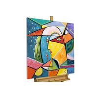 ACRYLBILD HANDGEMALT 80/80 cm - Blau/Gelb, Holz/Textil (80/80cm) - KUNSTLOFT