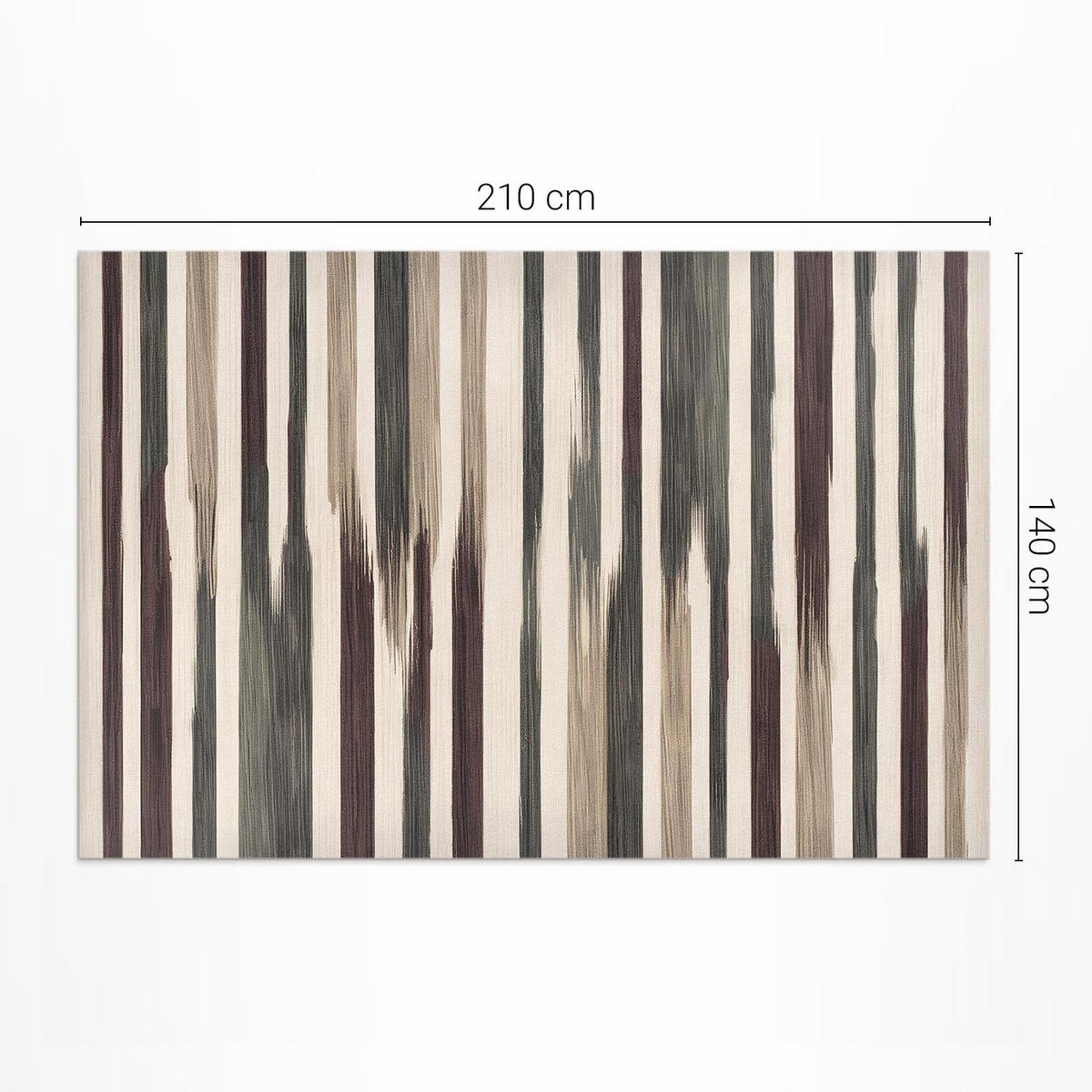 TEPPICH 140x210 cm Pastell Boho Streifen Muster - Champagner, Kunststoff (140/210cm) - Wallfluent