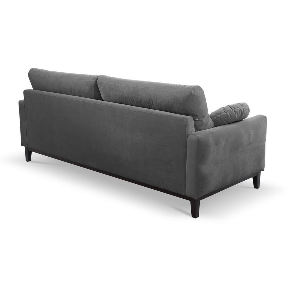 SOFA 2-SITZER Belweder Velours grau - Wengefarben/Grau, Holz/Textil (218/95/94cm) - Beautysofa