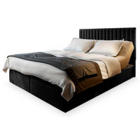 POSTEL BOXSPRING MURLO 160x200 cm, s matrací a úložným prostorem, černá - černá, kompozitní dřevo/textil (160/200cm) - MASSENO