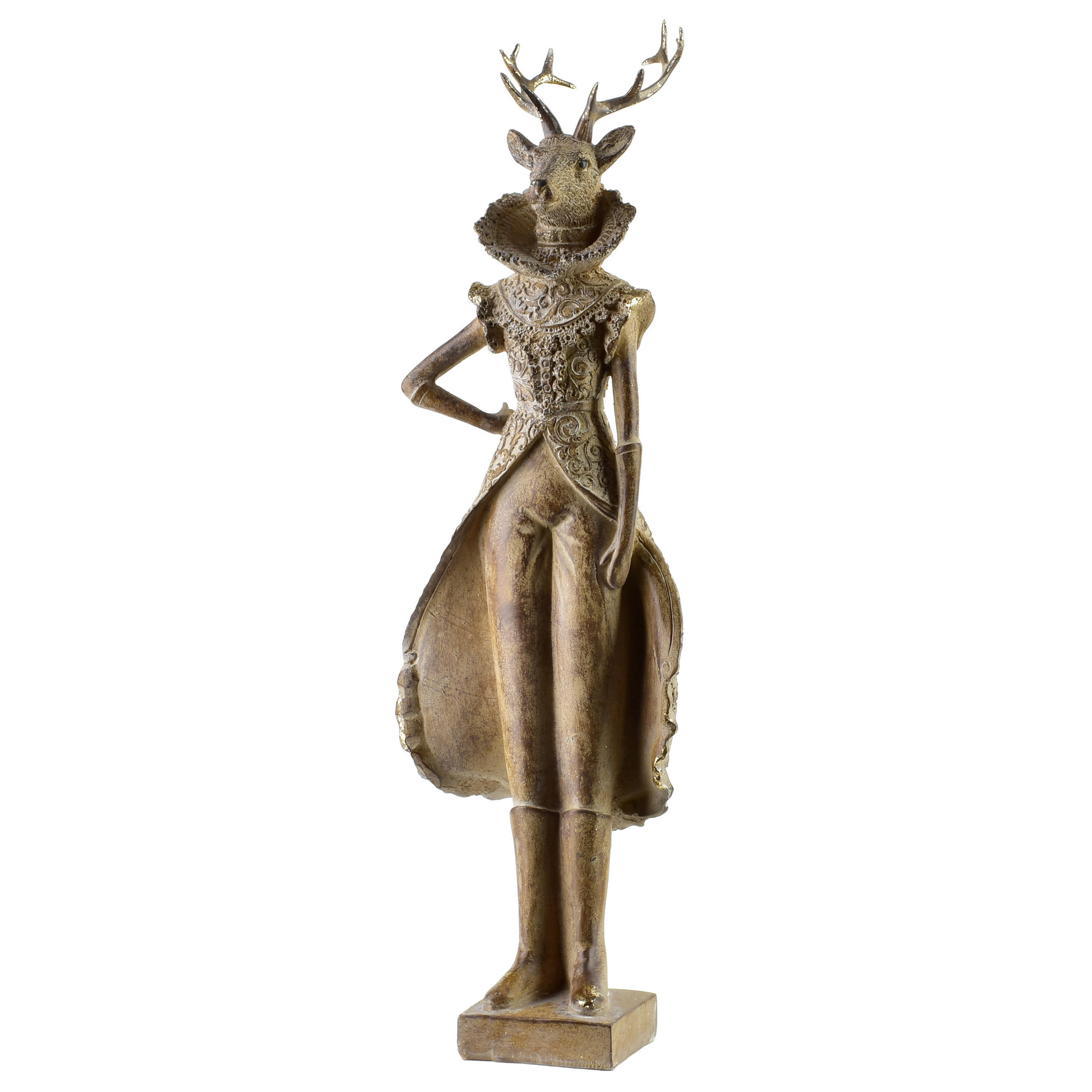 DEKOFIGUR Santa Lila Braun 13,5x10,5x43 cm Kunststoff - Braun, Kunststoff (10.5/43/13.5cm) - Mondex