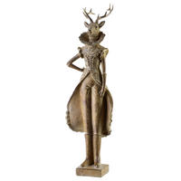 DEKOFIGUR Santa Lila Braun 13,5x10,5x43 cm Kunststoff - Braun, Kunststoff (10.5/43/13.5cm) - Mondex
