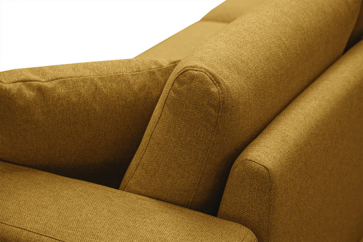 SOFA MEDIOLANE 2,5-Sitzer, dunkelgelb - Dunkelgelb, Holzwerkstoff/Textil (203/87/96cm) - Courtois Laville