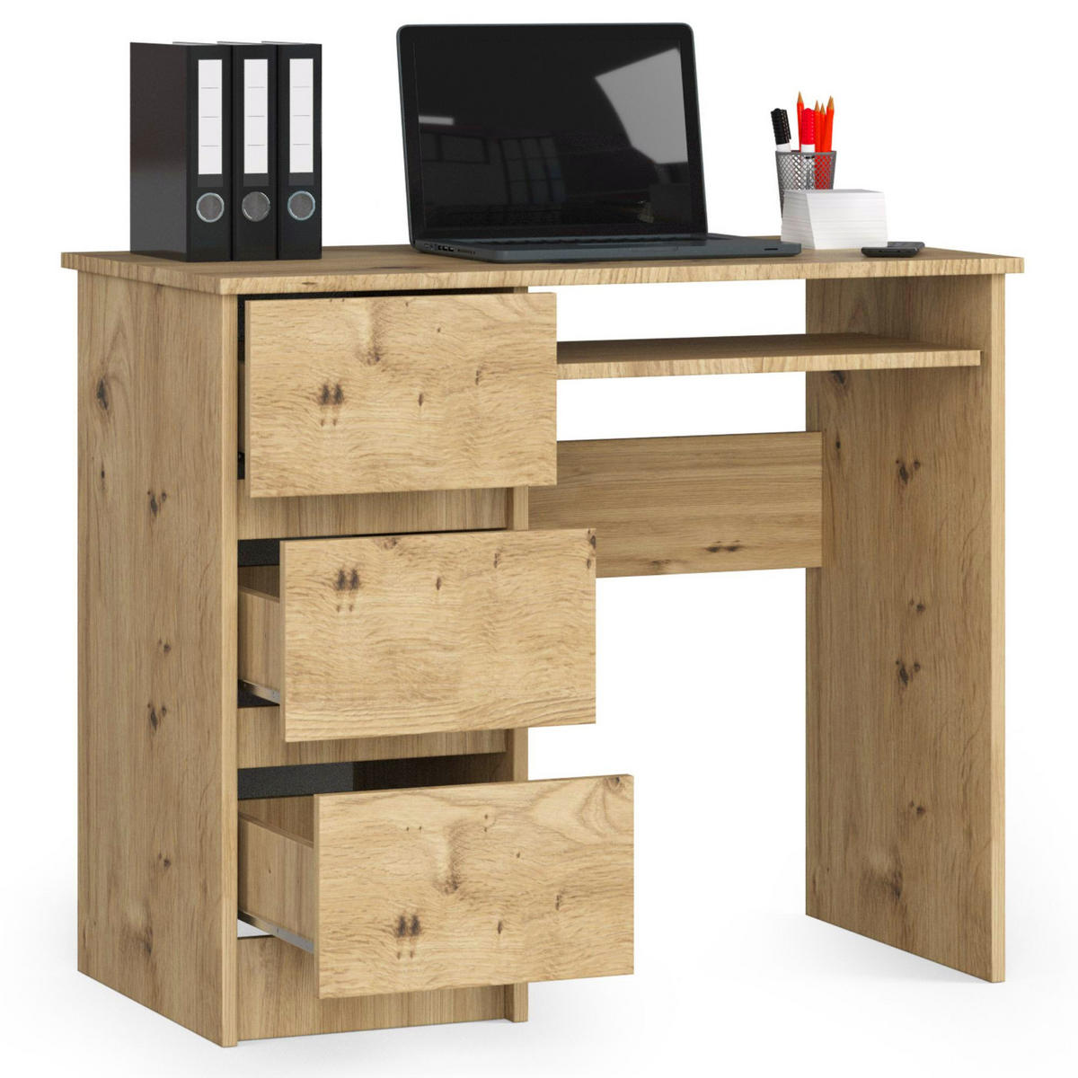 SCHREIBTISCH Artisan-Eichenfarbe 90x50x77 cm - Eiche Artisan, Holzwerkstoff (50/90/77cm) - Akord