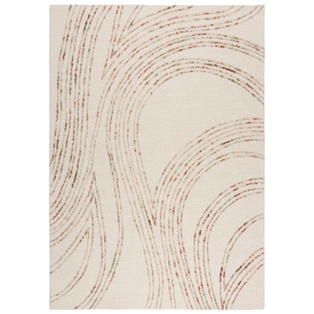 WOLLTEPPICH Abstrakt-Wirbel, handgetuftet, naturfarben HUMBER, Natur-Orange 80x150 cm - Naturfarben/Orange, Textil (80/150cm) - KADIMA DESIGN