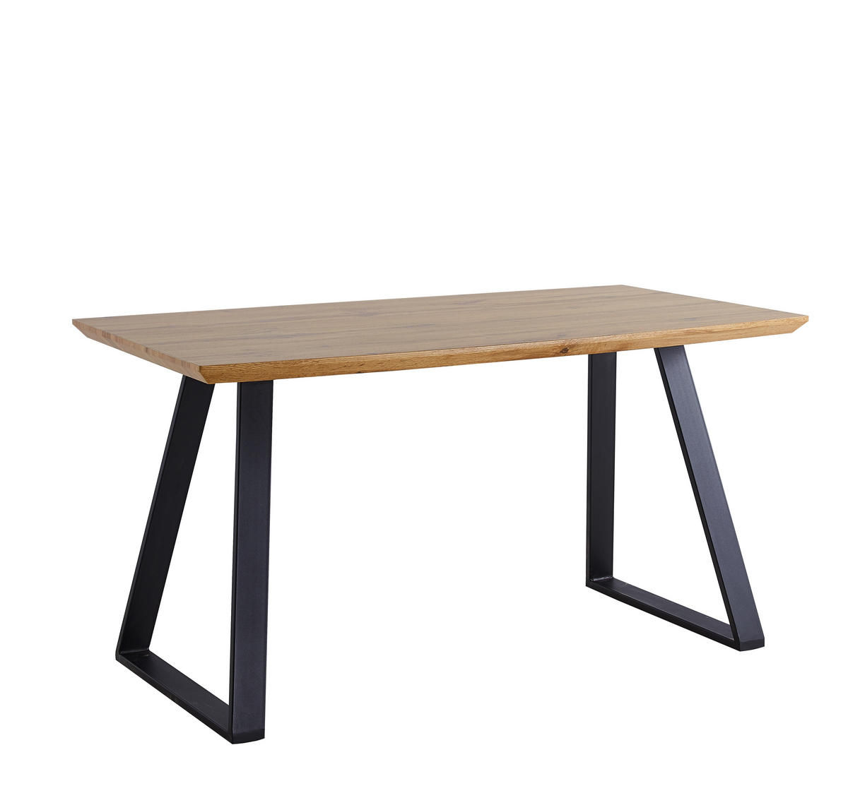 ESSZIMMERTISCH MATIAS - 140x80 cm - MDF mit Eiche-Dekor, Beine Metall - Naturfarben, Metall (80/140/75cm) - TPFLiving