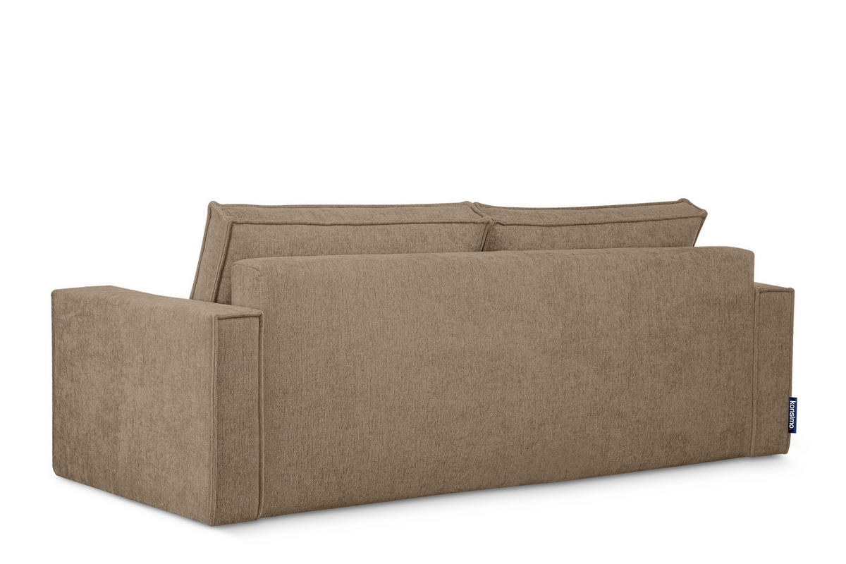 3-SITZER-SOFA NAPI II mit Schlaffunktion, hellbraun - Hellbraun, Textil (228/89/101cm) - KONSIMO®