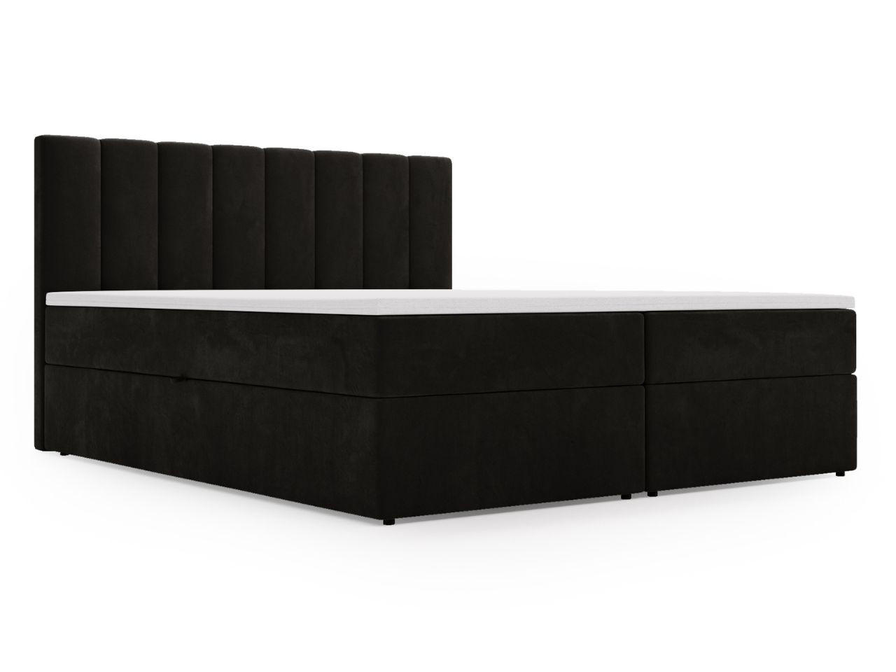 BOXBETT Mocca 180x200 Schwarz - Schwarz, Holz/Textil (180/200cm) - Graingold