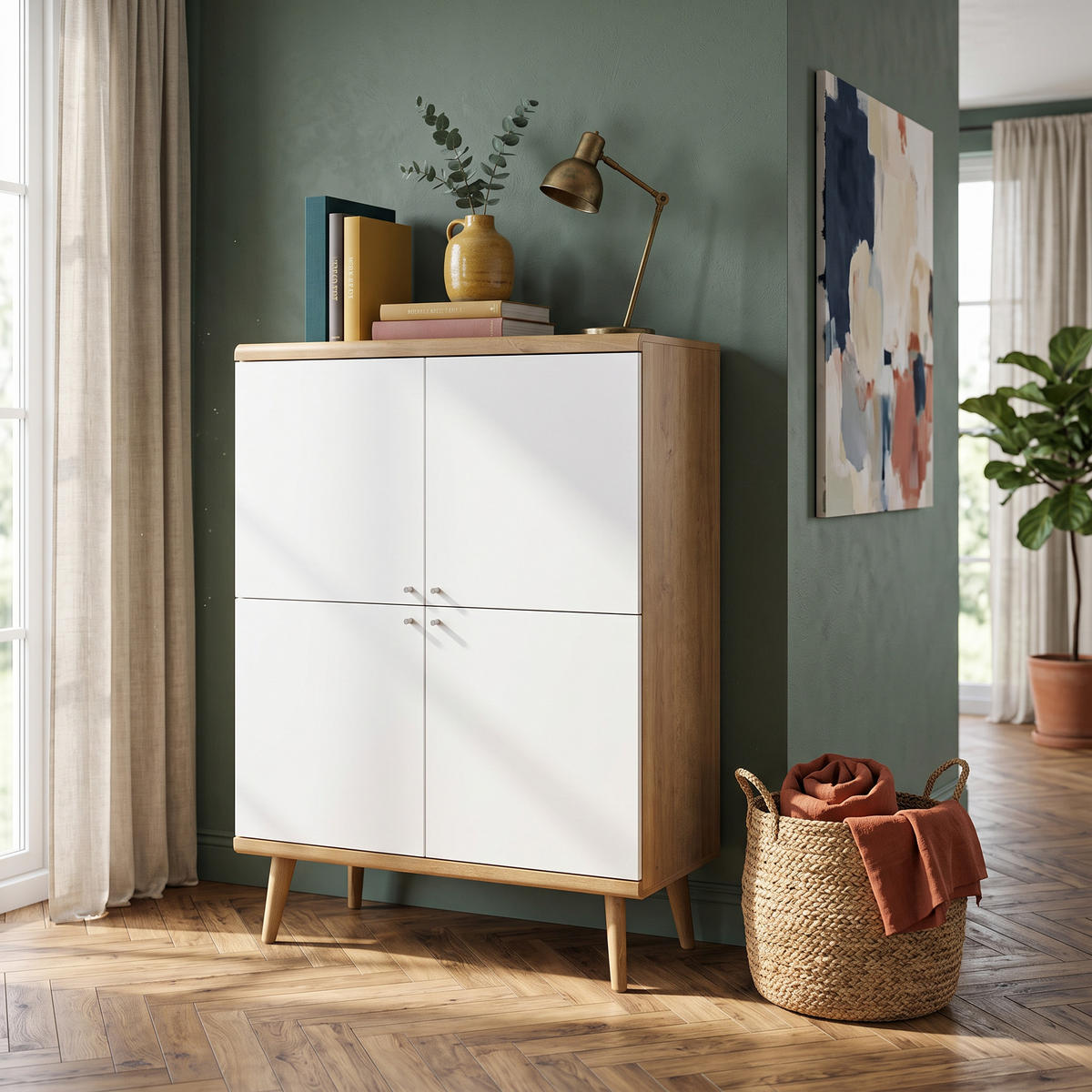 KOMMODE Lato - Braun, Holzwerkstoff (107/134/40cm) - Pillovely