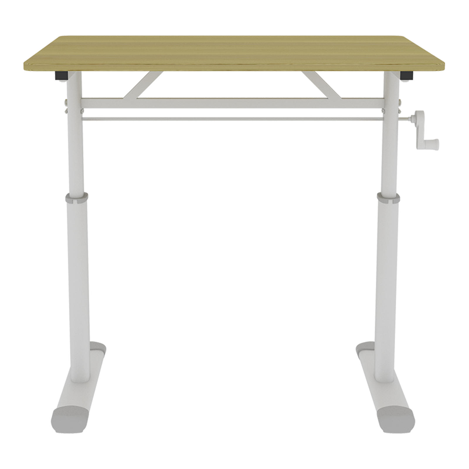 SCHREIBTISCH Holzfarben 80/60/90 cm manuell höhenverstellbar - Naturfarben, Metall (80/60/90cm) - PANGIVO